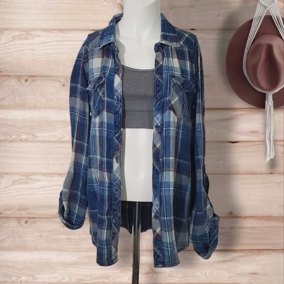 Ci Sono Plaid Collection Soft Cotton Plaid Button Down Shirt - M- Cottagecore - Picture 6 of 16